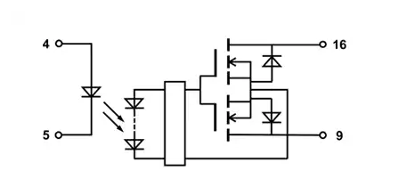 internal circuit of TLX9165T photorelay