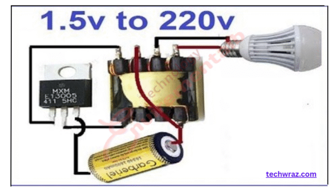 1.5v to 220v AC simple inverter