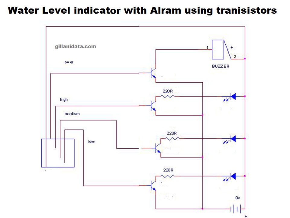 water level indicator using transistor
