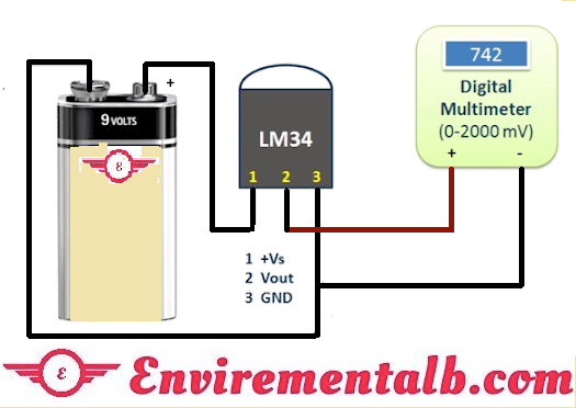 LM34 temperature sensor