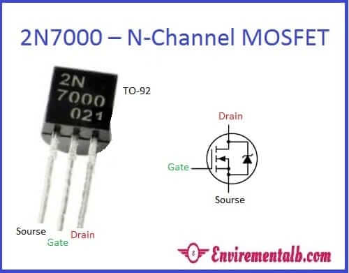 2N7000 MOSFET pin detail