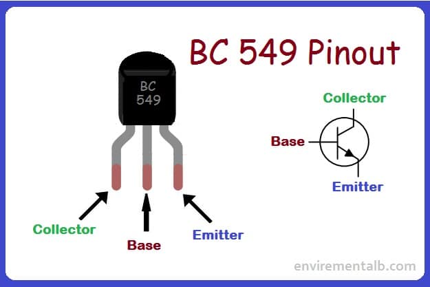 BC549 Transistor pin configurations