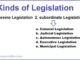 Kinds Of Legislation