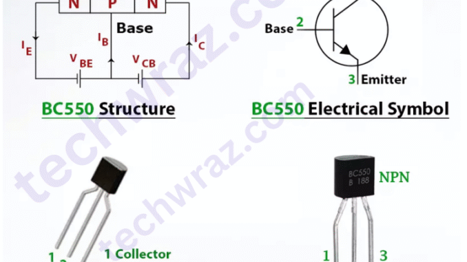 BC550 Transistor Pinout, Equivalent, Features