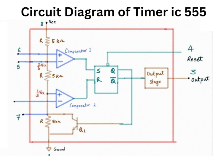 Circuit Diagram of Timer ic 555