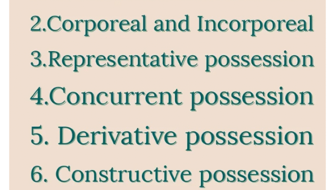 Different types of Possession in Jurisprudence