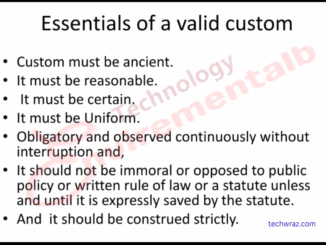 Essentials of a valid custom in jurisprudence
