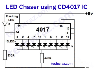 LED Chaser using CD4017 IC