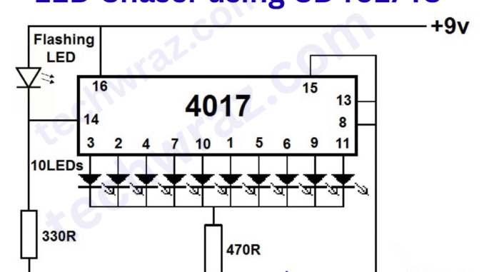 LED Chaser using CD4017 IC