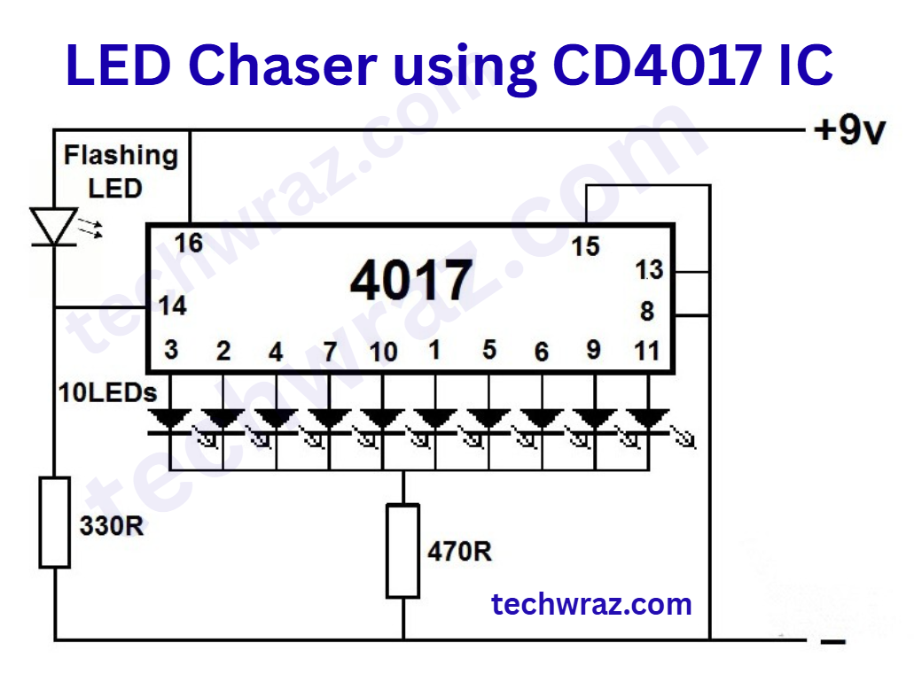 LED Chaser using CD4017 IC