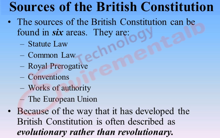 Sources of the British Constitution