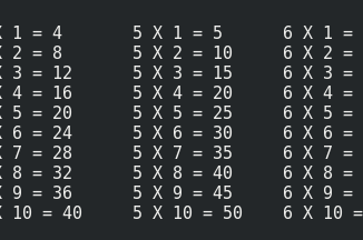 C Program to Generate Multiplication Table