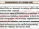 Advantages and disadvantages of linked list