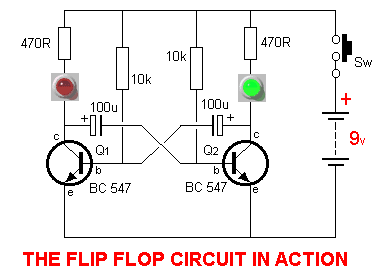 Flip-flop using C828 Transistor