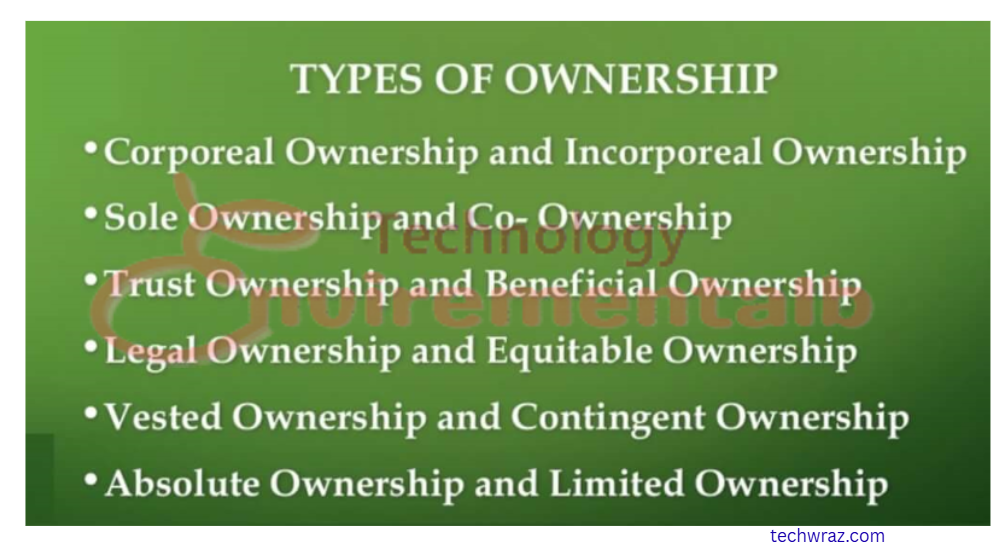 Types of Ownership in jurisprudence